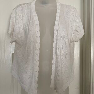 ELEMENTZ: WHITE Knit Cardigan/Shrug, VINTAGE,size M
